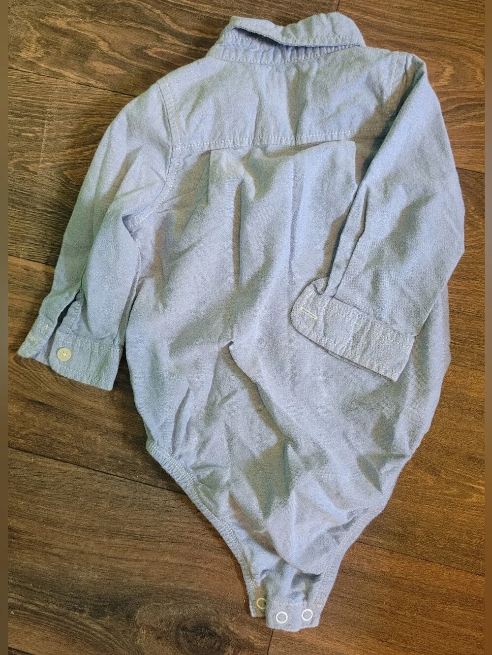 OshKosh B'gosh Blue Button-Front Shirt Dress Body Suit Collared 18mth 12-18m
